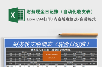 2025年财务现金日记账（自动化收支表）