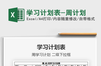 2025年学习计划表-周计划