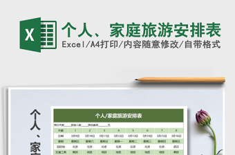 2025年个人、家庭旅游安排表