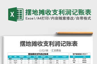 2025年摆地摊收支利润记账表