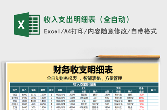 2025年收入支出明细表（全自动）