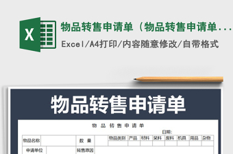 2025年物品转售申请单（物品转售申请单）