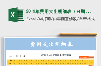 2025年2019年费用支出明细表（日期自动更新）