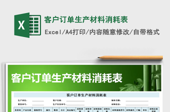 2025年客户订单生产材料消耗表