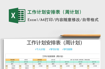 2025年工作计划安排表（周计划）