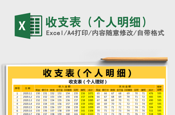 2025年收支表（个人明细）