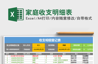 家庭收支明细表