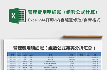 2025年管理费用明细账（组数公式计算）