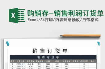 2025年购销存-销售利润订货单