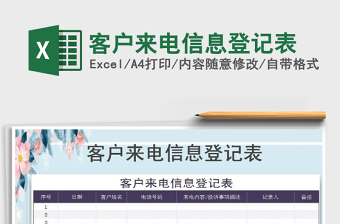 2025年客户来电信息登记表