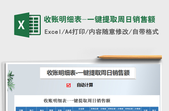 2025年收账明细表-一键提取周日销售额