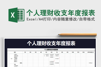 2025年个人理财收支年度报表