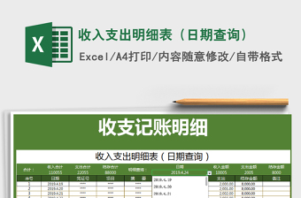 2025年收入支出明细表（日期查询）
