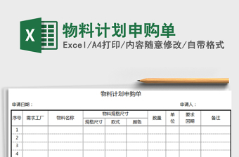 2025年物料计划申购单