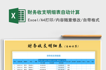 2025年财务收支明细表自动计算