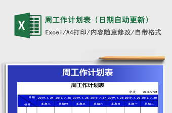 2025年周工作计划表（日期自动更新）