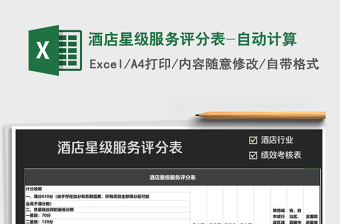2025年酒店星级服务评分表-自动计算