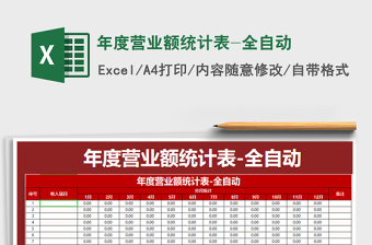 2025年年度营业额统计表-全自动