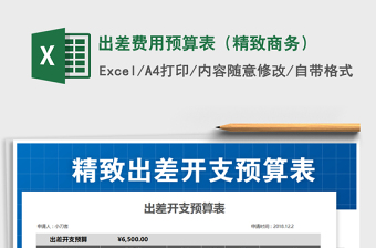 2025年出差费用预算表（精致商务）