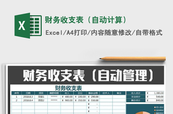 2025年财务收支表（自动计算）