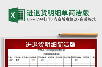 2025年进退货明细单简洁版