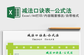 2025年减法口诀表-公式法