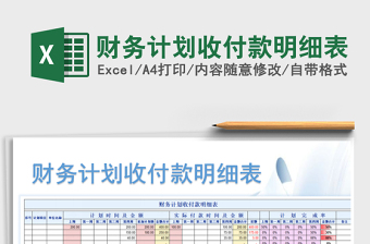 2025年财务计划收付款明细表