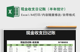 2025年现金收支日记账（半年统计）