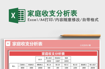 2025年家庭收支分析表