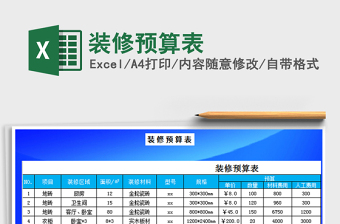 2025年装修预算表