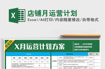 店铺月运营计划