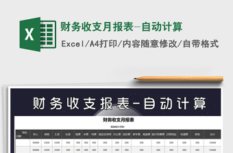 2025年财务收支月报表-自动计算
