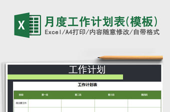 2025年月度工作计划表(模板)