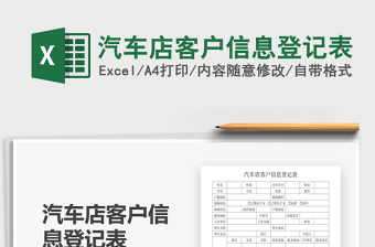2025年汽车店客户信息登记表