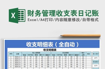 2025年财务管理收支表日记账