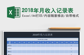 2025年2018年月收入记录表