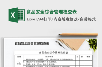 2024年食品安全综合管理检查表