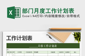 2025年部门月度工作计划表