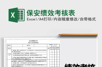 2025年保安绩效考核表