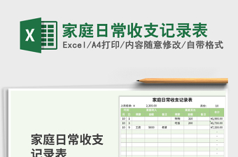 2025年家庭日常收支记录表