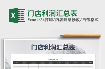 2025年门店利润汇总表