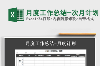 2025年月度工作总结-次月计划