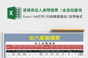 2025年进销存出入库明细表（全自动查询