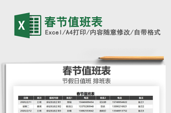 2025年春节值班表