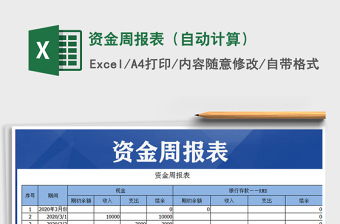 2025年资金周报表（自动计算）