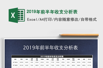 2025年2019年前半年收支分析表