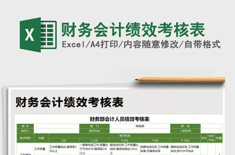 财务会计绩效考核表