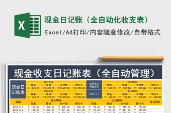 2025年现金日记账（全自动化收支表）