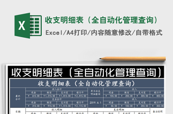 2025年收支明细表（全自动化管理查询）