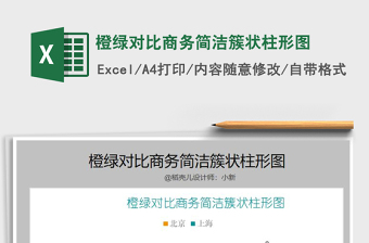 2025年橙绿对比商务简洁簇状柱形图